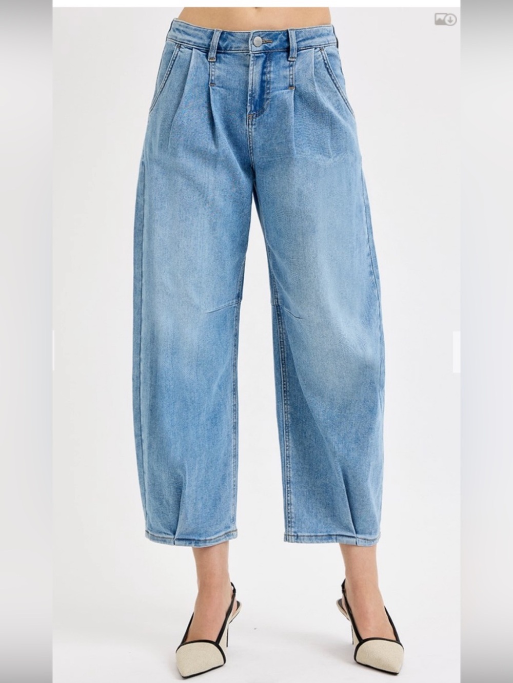 113 RISEN SLOUCHY CROP WIDE VOLUME LEG JEANS